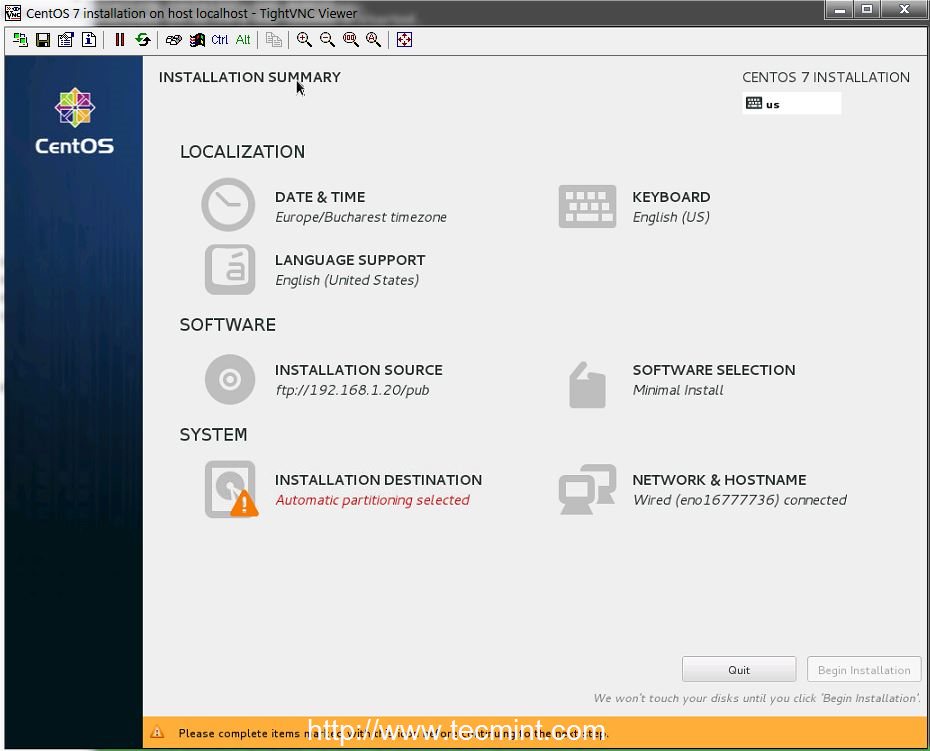 Remote Installation of CentOS