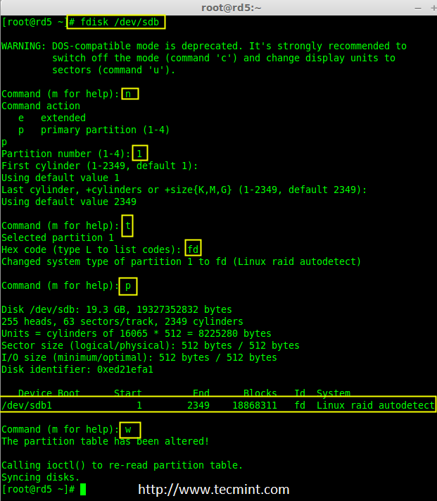 Create sdb Partition