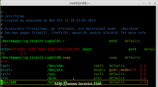 Automount Raid 6 Device