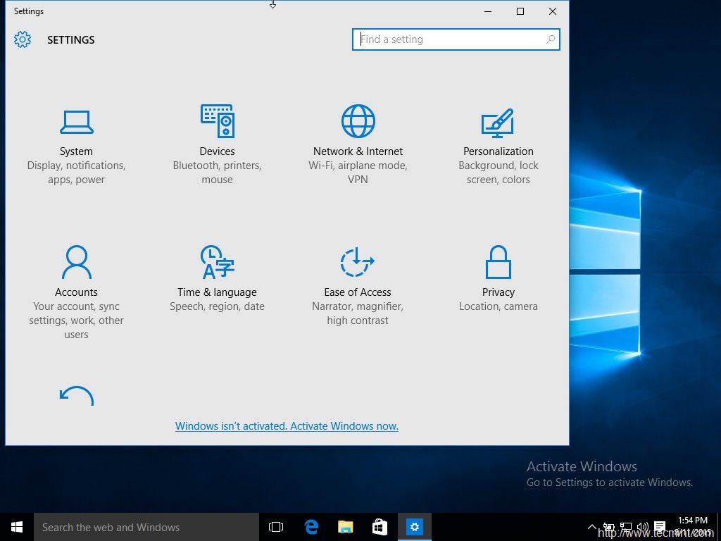 Windows 10 Settings