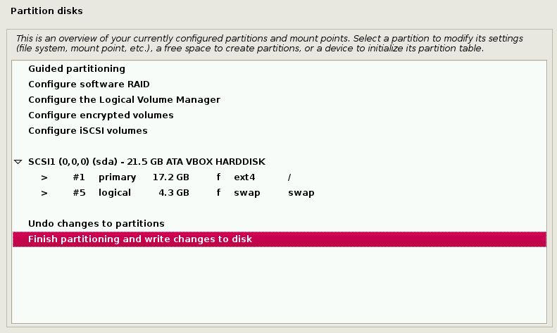 Confirm Disk Partition Write Changes