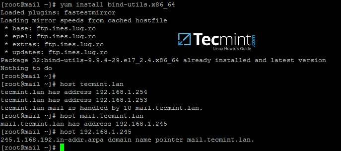 Install Bind and Query Mail Records