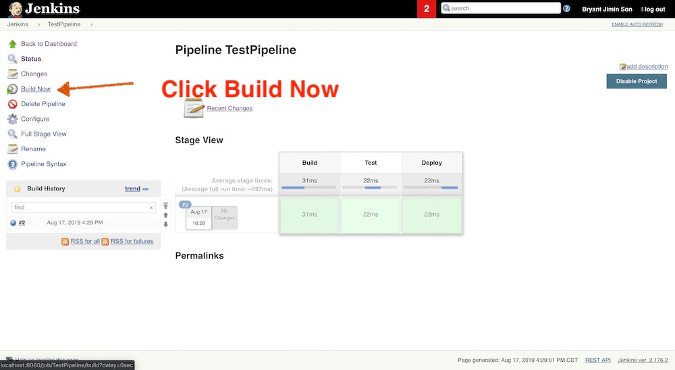 Click Build Now and See Result