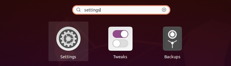 Search for Settings