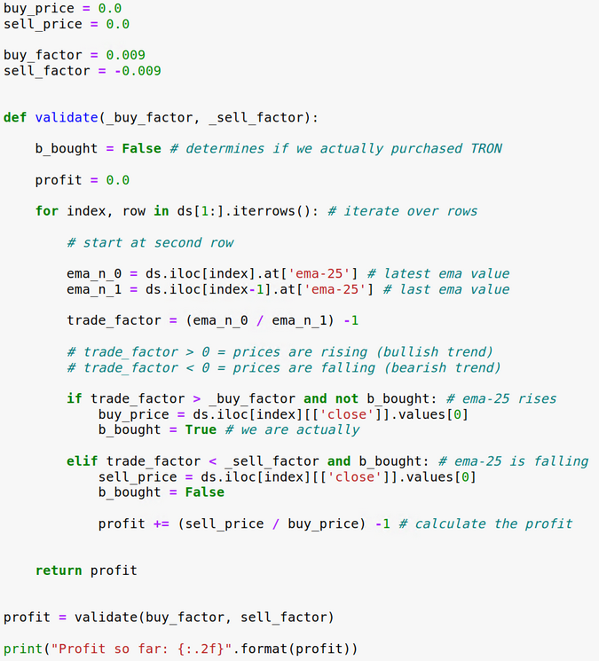 Validation function