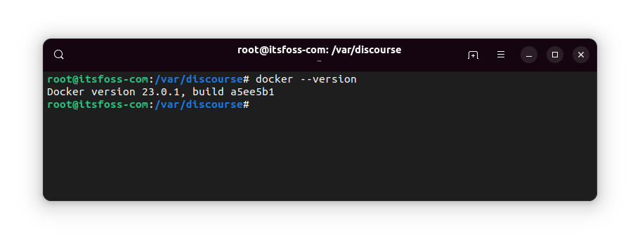 Installed Docker version