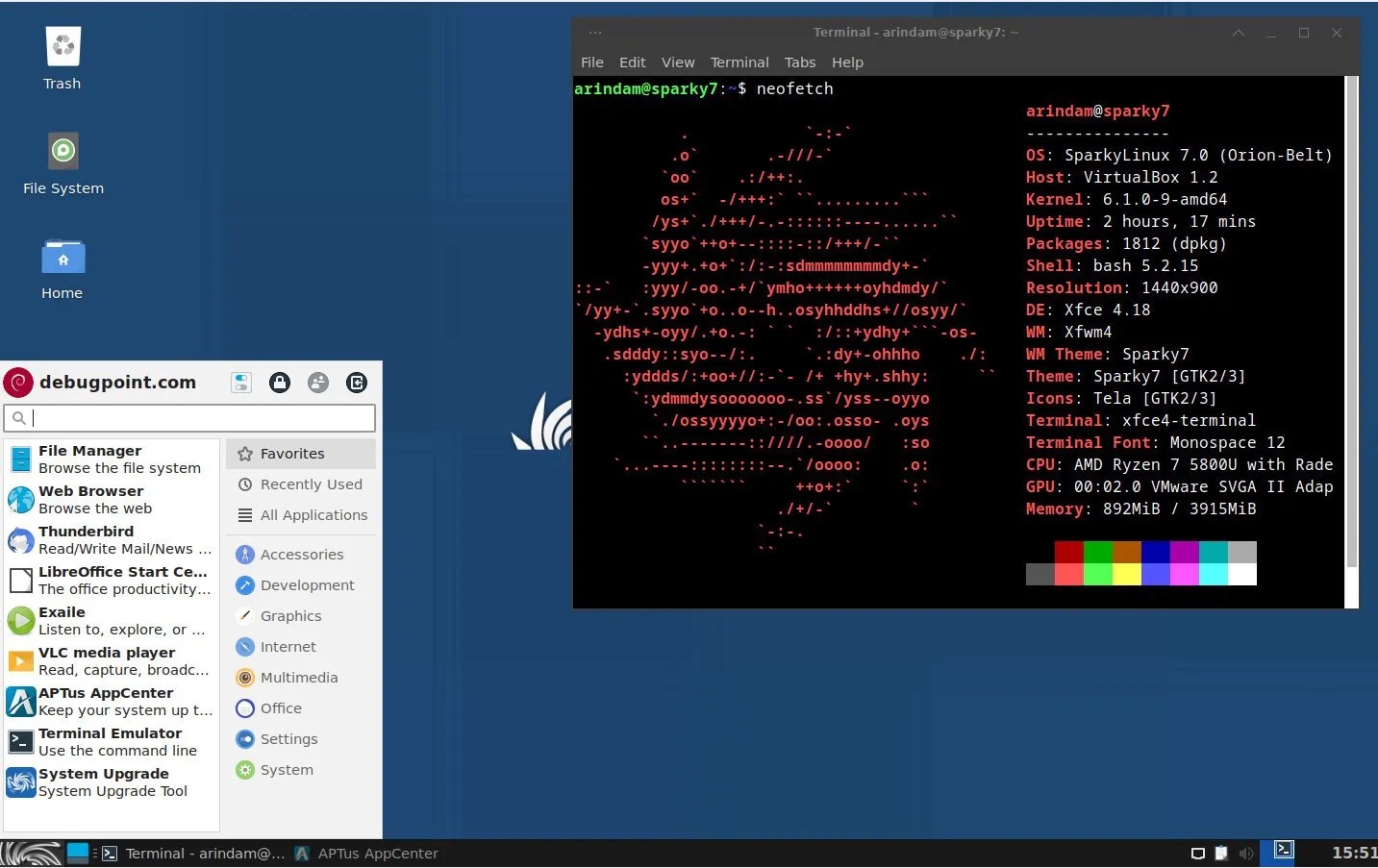 SparkyLinux 7 Xfce 桌面